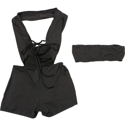 Sexy Strapless Halter Deep V Backless Jumpsuit with Tie Waist 01