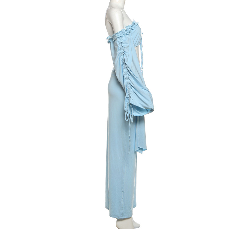 Slim-Fit Sexy Crop Top & High-Waisted Midi Skirt Set