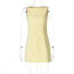 Sleeveless Back Zip Short Fitted Dress