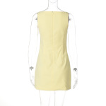 Sleeveless Back Zip Short Fitted Dress