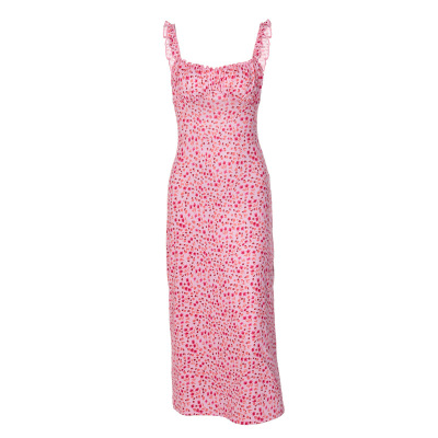 Sexy Bohemian Resort Style Mini Floral Print Halter Swing Dress 01