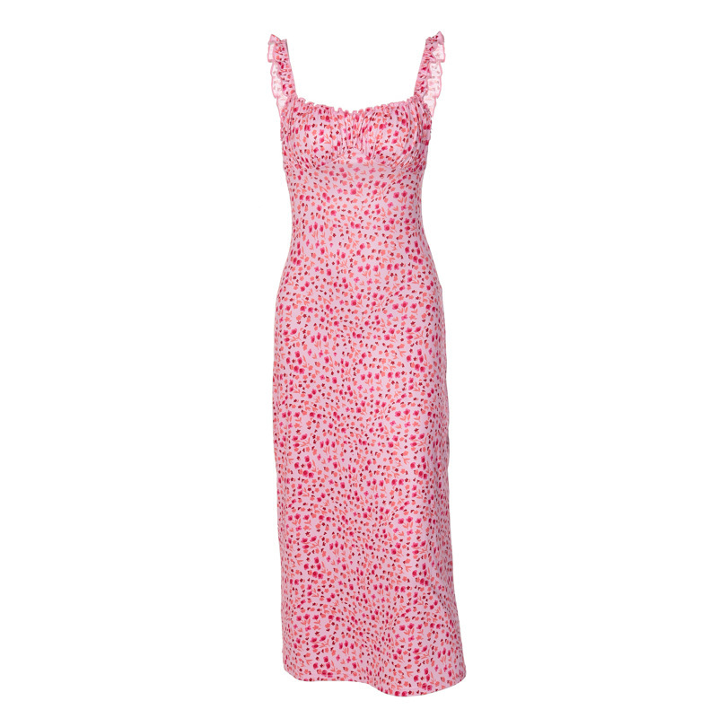 Sexy Bohemian Resort Style Mini Floral Print Halter Swing Dress