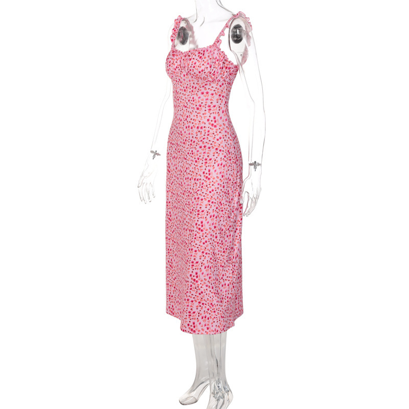 Sexy Bohemian Resort Style Mini Floral Print Halter Swing Dress