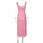 Sexy Bohemian Resort Style Mini Floral Print Halter Swing Dress