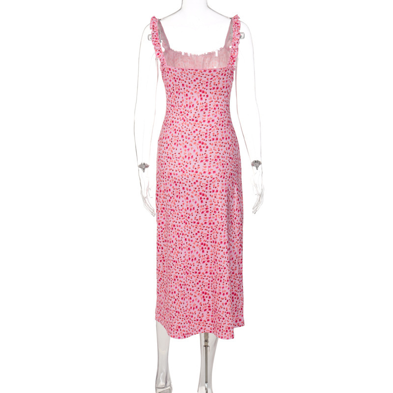 Sexy Bohemian Resort Style Mini Floral Print Halter Swing Dress
