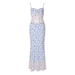 Sexy Double-Layer Mesh Strap Bodycon Midi Dress