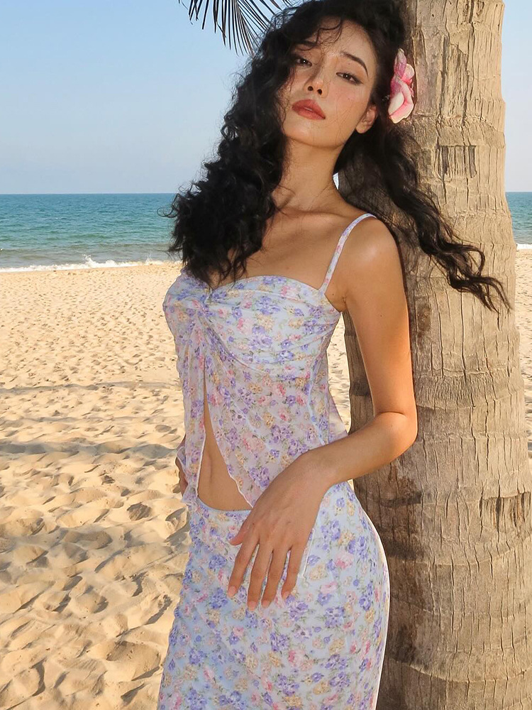 Sexy Double-Layer Mesh Strap Bodycon Midi Dress