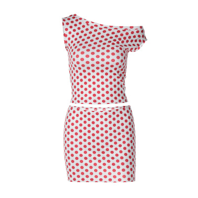Stylish Print Unique Sleeve Top and Pencil Skirt Set 01