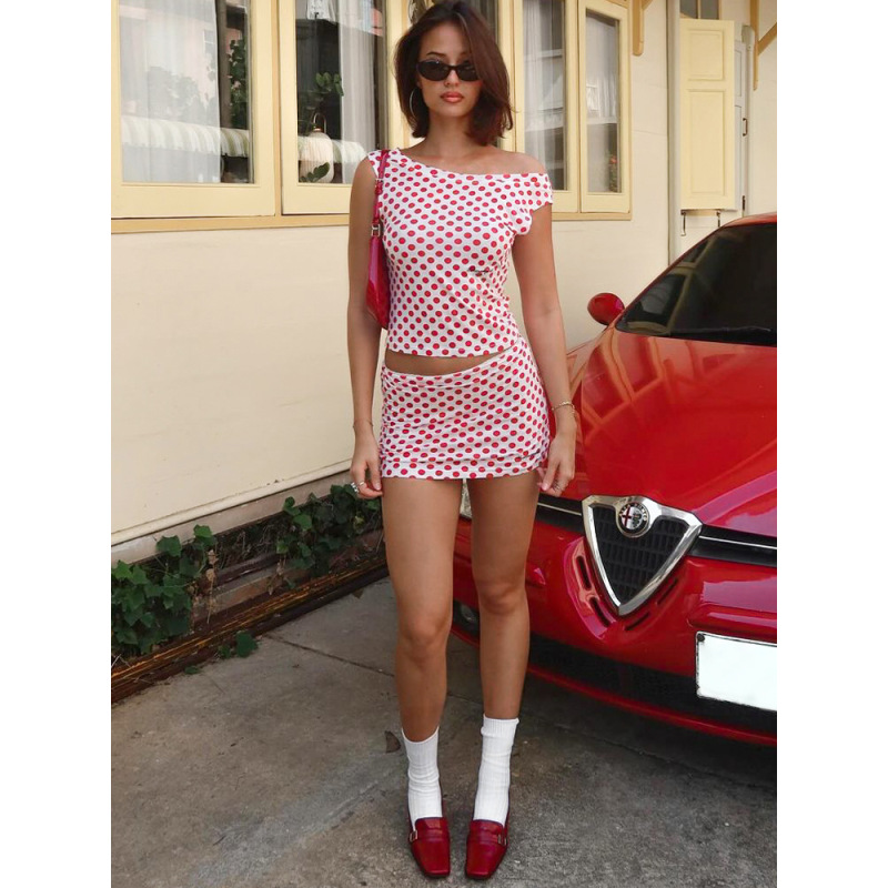 Stylish Print Unique Sleeve Top and Pencil Skirt Set