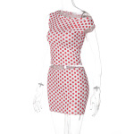 Stylish Print Unique Sleeve Top and Pencil Skirt Set