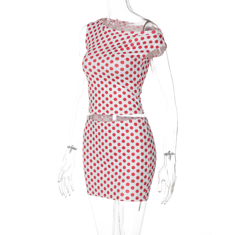 Stylish Print Unique Sleeve Top and Pencil Skirt Set