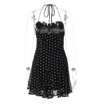 European & Instagram Style Sweet Polka Dot Ruffle Mini Dress