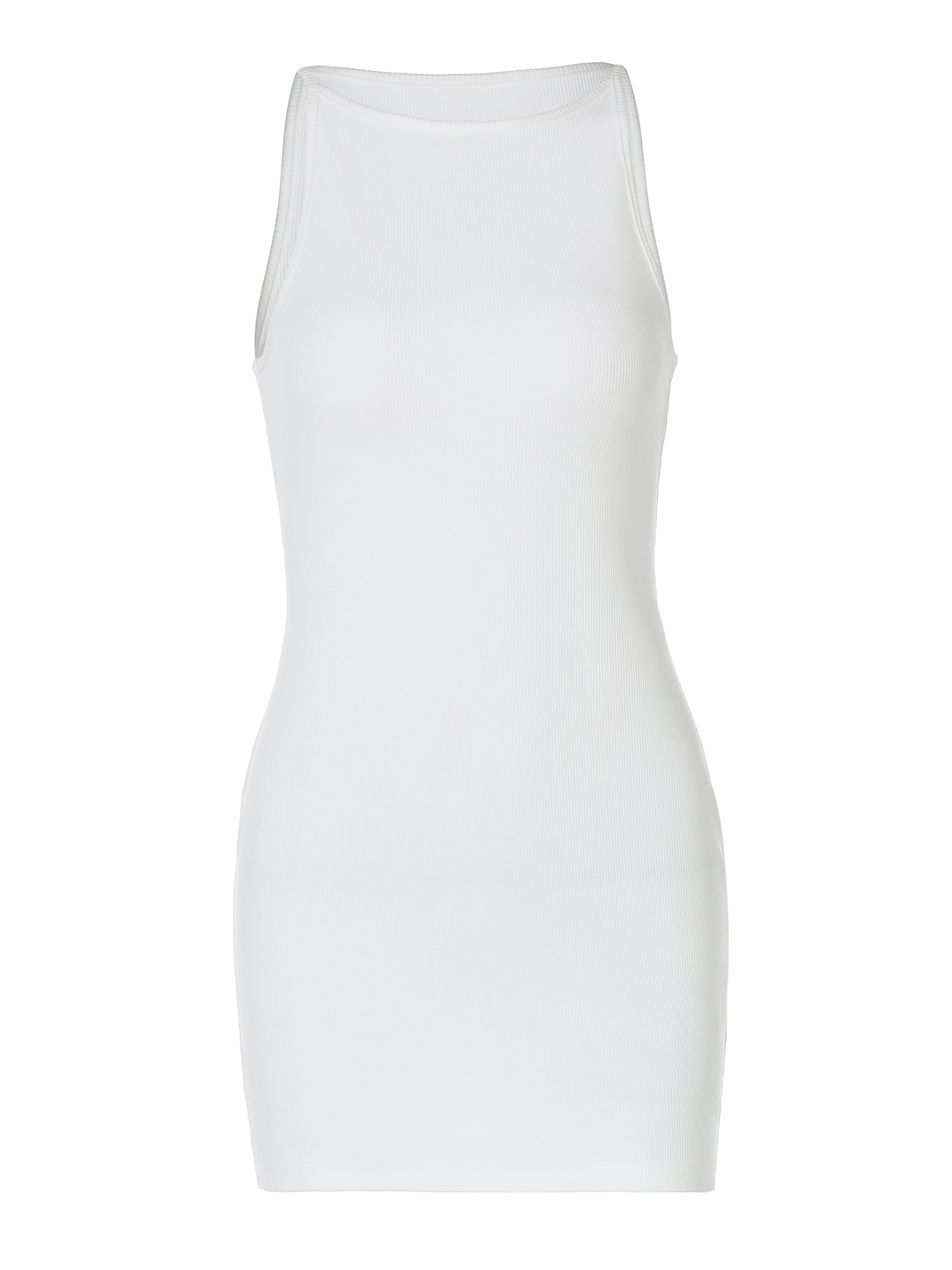 New Arrival Solid Color Round Neck Sleeveless Mini Dress