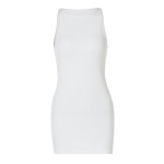 New Arrival Solid Color Round Neck Sleeveless Mini Dress