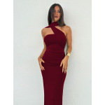 Sexy Strapless Sleeveless Bodycon Maxi Dress with Ties