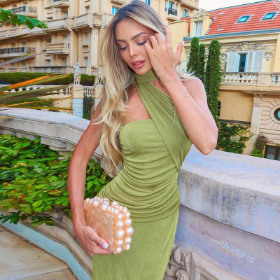 Sexy Strapless Sleeveless Bodycon Maxi Dress with Ties 02