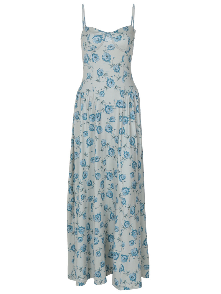 Sweet Wrap Bodice Floral Spaghetti Strap Bodycon Mini Dress