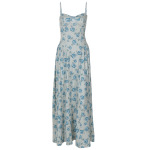 Sweet Wrap Bodice Floral Spaghetti Strap Bodycon Mini Dress