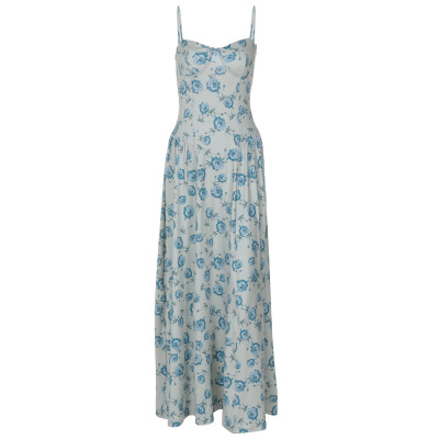 Sweet Wrap Bodice Floral Spaghetti Strap Bodycon Mini Dress 01