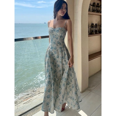 Sweet Wrap Bodice Floral Spaghetti Strap Bodycon Mini Dress 02