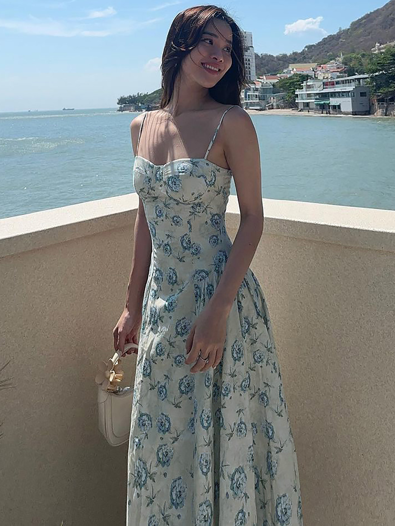 Sweet Wrap Bodice Floral Spaghetti Strap Bodycon Mini Dress