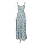 Sweet Wrap Bodice Floral Spaghetti Strap Bodycon Mini Dress