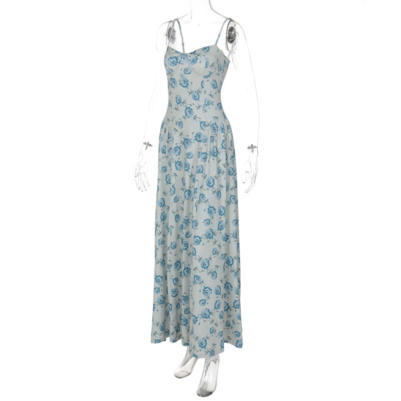 Sweet Wrap Bodice Floral Spaghetti Strap Bodycon Mini Dress
