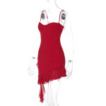 Elegant Sequined Ruffle Halter Neck Bodycon Midi Dress
