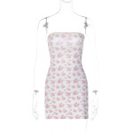 Sweet & Fresh Wrap Bodice Floral Bodycon Midi Dress with Tie Back