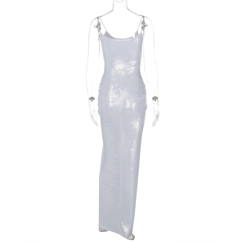 Trendy Crinkled Twist Waist Strap Maxi Dress