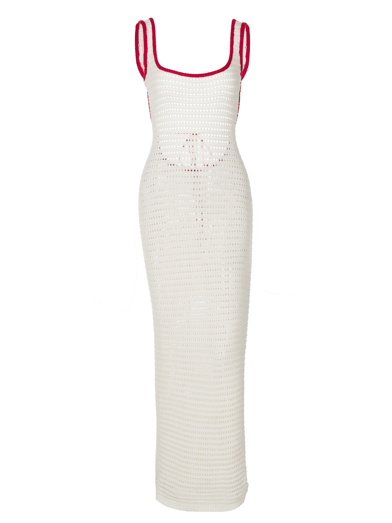 Trendy Knit Cut-Out Color-Block Deep Backless Bodycon Midi Dress