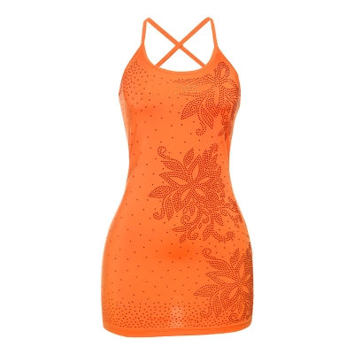 Sexy Fashion U-Neck Rhinestone Backless Bodycon Slip Dress 01