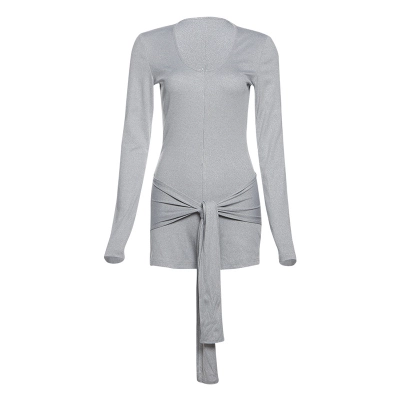 Trendy Sexy Zip-Front Long Sleeve Workout Jumpsuit 01