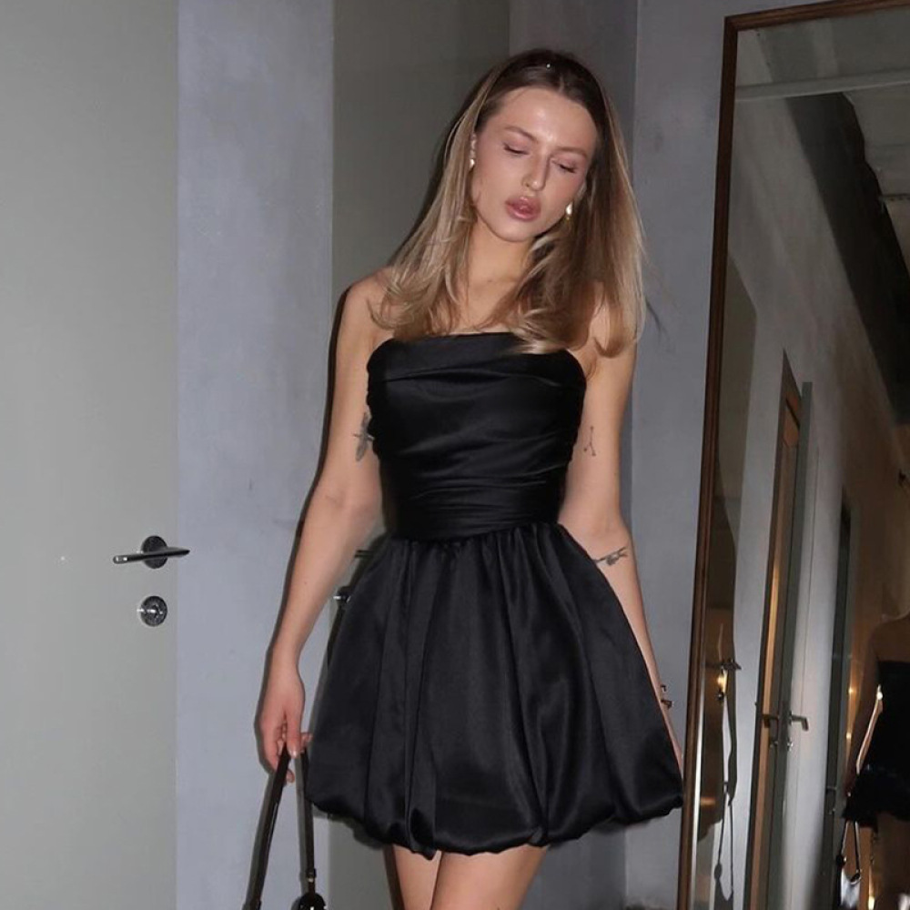 Off-the-Shoulder Strapless A-Line Mini Dress