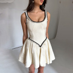 Spaghetti Strap Color-Block Waist Cinch Mini Dress