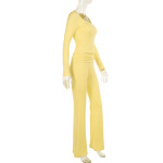 Square Neck Ruched Solid Color 2-Piece Set