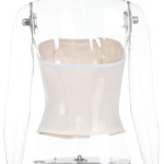 Letter Print Strapless Crop Top