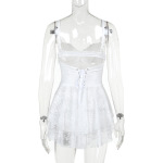 Strapless Ruffle Lace A-Line Mini Dress 