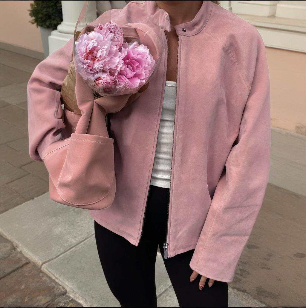 Suede Fleece Long Sleeve Jacket