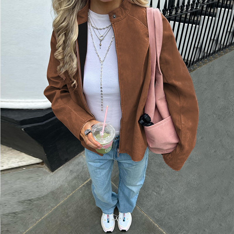 Suede Fleece Long Sleeve Jacket