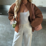 Suede Fleece Long Sleeve Jacket