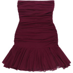 Deep V-Neck Mesh Tube Mini Dress