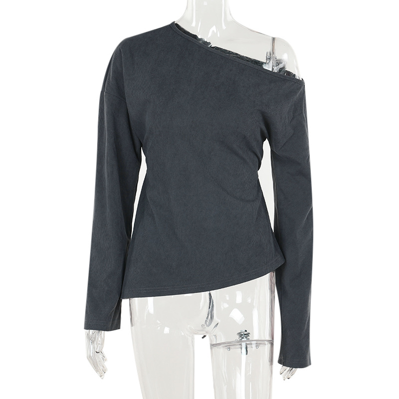 Off-Shoulder Knit Long Sleeve Top 