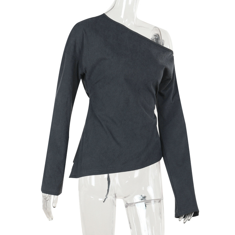 Off-Shoulder Knit Long Sleeve Top 