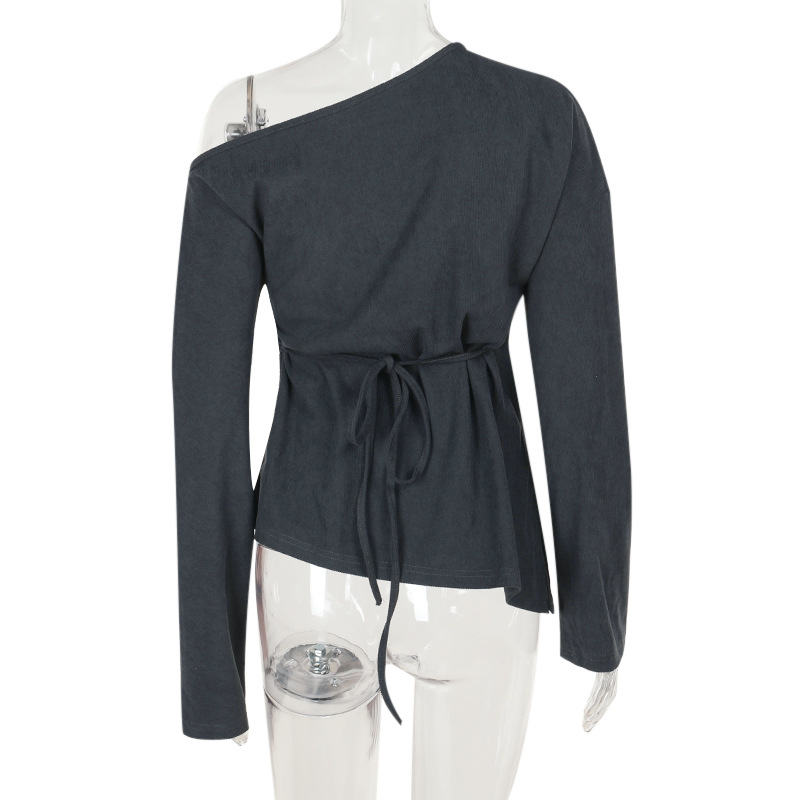 Off-Shoulder Knit Long Sleeve Top 