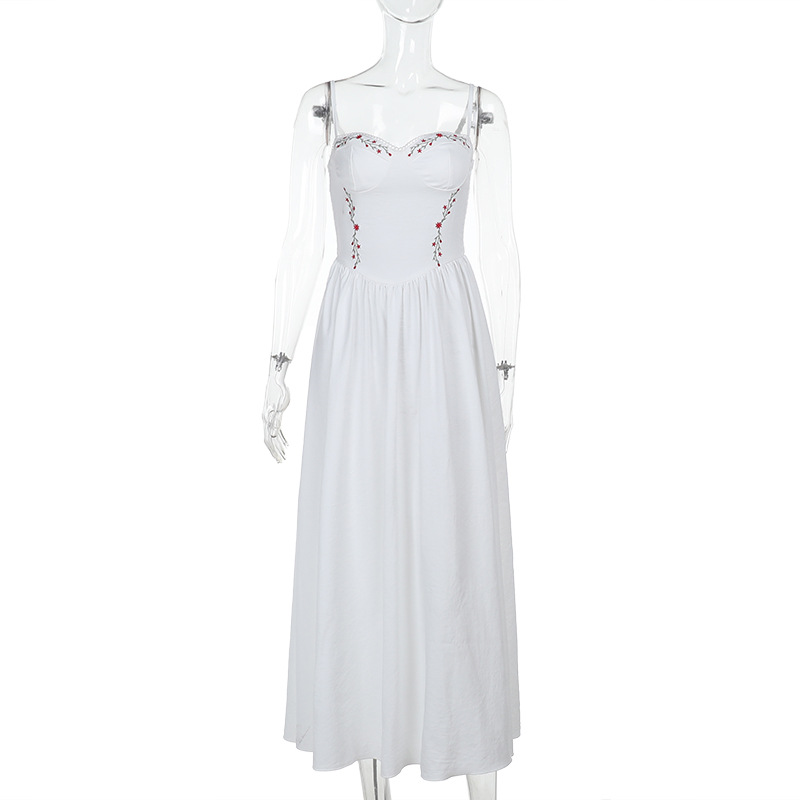 Waist-Cinched Strapless Long Dress