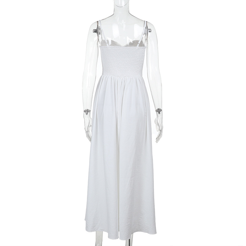 Waist-Cinched Strapless Long Dress