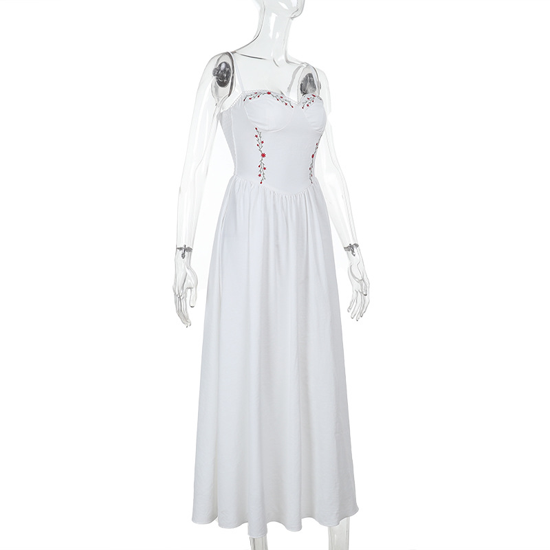 Waist-Cinched Strapless Long Dress