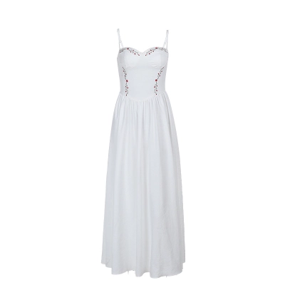 Waist-Cinched Strapless Long Dress 01