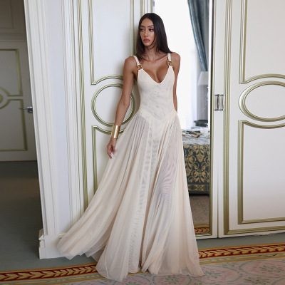 Chiffon Overlay A-Line Dress 02